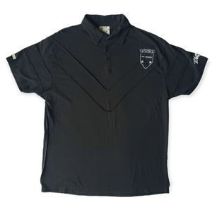 Blac Label Embroidered Struggle Patch Polo Shirt Mens 3XL Black Distressed Vtg